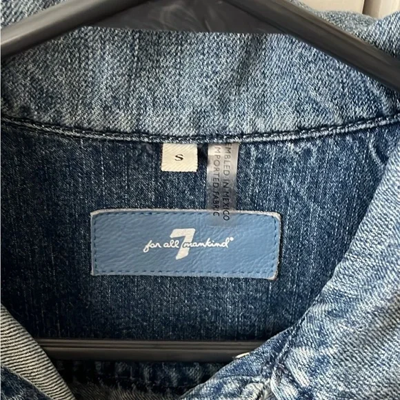 7 For All Mankind Blue Denim Vest Timeless Design - Picture 3 of 5